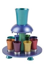 Yair Emanuel Anodized Multi color Kiddush Fountain Nine Cup Cups From Israel picture