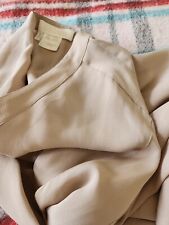 Vintage Escada Margaretha Ley Silk Blouse Beige Tan  Made In Portugal L picture