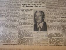 1952 SEPTEMBER 20 NEW YORK TIMES - CHAPLIN FACING CURBSON RE-ENTRY - NT 6121 picture