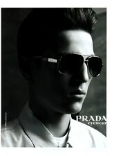 2009 Prada Eyewear Print Ad, Art SPR50L Sunglasses Short Hair Model Collar Lips picture