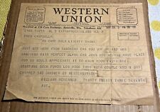 SCARCE 1935 WESTERN UNION TELEGRAM SOL’S LIBERTY SHOWS TRAVELING CARNIVAL WORK picture