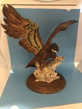 AUTHENTIC G. Armani Capodimonte Eagle on Rock Statue on Wooden Base - SIGNED -  picture