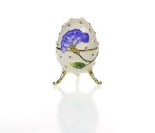 purple flower Egg Trinket Box & music Handmade by Keren Kopal Austrian  Crystals picture