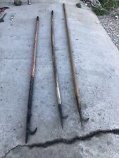 Vintage fireman pike pole pick wooden poles Set Of 3 picture