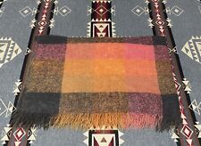 Hand Acraft Scotland 70% Mohair 30% Wool 65x66 PIaid Fringe Blanket T75 picture