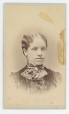 Antique CDV Circa 1870s Young Woman Stunning Hairdo Simmons West Liberty, IA picture