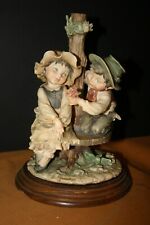 VTG Giuseppe Armani Authentic Sculpture Boy & Girl on Bench R-382 picture
