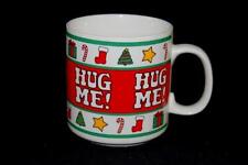 Vintage Papel Coffee Mug Cup Hug Me Gifts Christmas Red White Green Cocoa Tea picture
