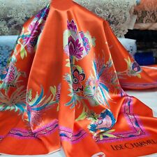 Lise Charmel authentic mulberry silk satin FABRIC Floral 115x140CM Made in Italy picture