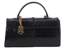 Authentic YVES SAINT LAURENT Shoulder Hand Bag Purse Leather Black 7696E picture