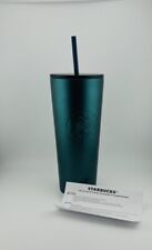Brand NEW Starbucks Recycled Stainless Steel Metal Tumbler Cup Teal Green 24oz. picture