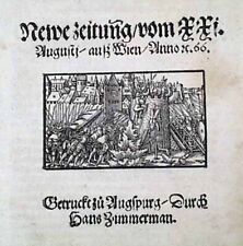 Very Rare 16th Century Battle of Szigetvár Era German 1566 Newsbook Newspaper picture