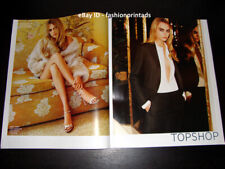 TOPSHOP 2-Page PRINT AD Fall 2014 CARA DELEVINGNE woman's long legs ankles feet picture