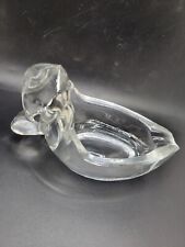 VTG Duncan Miller Clear Glass  Figural Duck Ashtray 1950’s 4 1/2