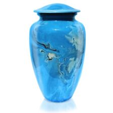 Hand painted Marble Blue Cremation Urn 10