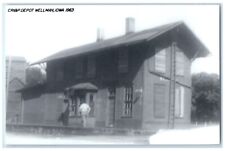 c1963 Cri&P Depot Wellman Iowa Exterior Train Depot Station RPPC Photo Postcard picture