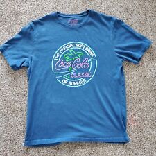 Lucky Brand Coca-Cola T-Shirt Men's Large Blue Official Soft Drink Of Summer picture