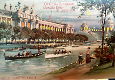 1904 St Louis Worlds Fair Hold To Light Grand Lagoon Postcard Official Souvenir picture