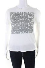 Jil Sander Womens Short Sleeve Tee Shirt White Gray Cotton Size Small picture