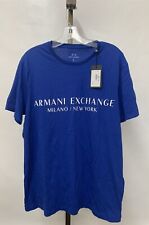 Armani Exchange Men's Short Sleeve Blue Cotton T-Shirt w/ Logo Choose Size  picture