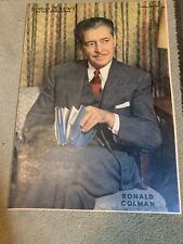 RONALD COLMAN original color portrait SUNDAY NEWS 1/4/48 Old Hollywood 1940s picture