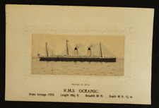 Royal Mail Ship R.M.S. Oceanic Steamship Vintage Postcard Woven in Silk Boat picture