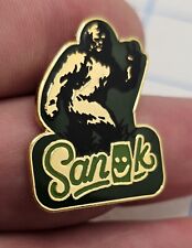 VTG Lapel Pinback Hat Pin Gold Tone Bigfoot Sasquatch Sanuk Advertising Enamel  picture