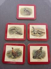 Vtg Brooks Brothers 5 Coasters Birds Grouse Snipe Partridge Plover Capercaillie picture
