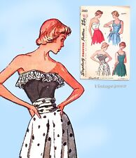 Simplicity 2860: 1940s Sexy Strapless Top Darling 30 B Vintage Sewing Pattern picture