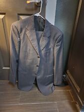 Armani Black Charcoal Pinstripe Suit 40R picture