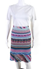 Missoni  Womens Knit A Line Skirt Blue Pink Size Small picture
