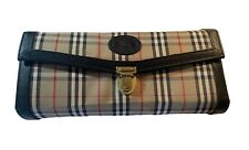 Vintage Burberry (‘s) Red Leather England Toiletry Travel Kit Unused Plaid MCM picture