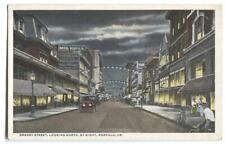 Postcard Granby Street Looking North By Night Norfolk VA Virginia  picture
