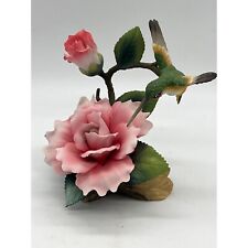 Andrea by Sadek Porcelain Hummingbird and Rose Figurine picture