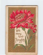 Postcard Embossed Flower and Text Print Greeting Card 