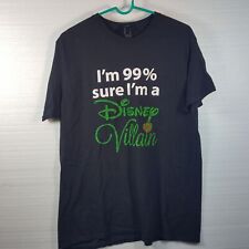 I'm 99% Sure I'm a Disney Villain XL Hanes Nano Black Ladies T-Shirt w Glitter picture
