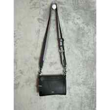 Botkier Black Pebbled Leather Black Hardware Crossbody Purse Two Straps NWT picture