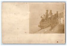 c1910's Moving Unique Horses Sleigh Winter RPPC Photo Posted Antique Postcard picture