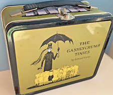 vtg EDWARD GOREY Lunch Box THE GASHLYCRUMB TINIES steampunk tin print book metal picture