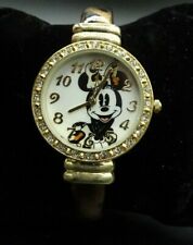 Disney Minnie Mouse Animal Print Cuff Bangle Bracelet Watch/Wristwatch Preowned picture