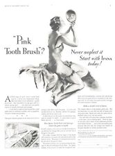 1929 Bristol Myers Ipana Toothpaste Vintage Print Ad Pink Tooth Brush picture