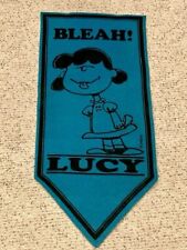 Vintage 1970 Peanuts Lucy Rare Felt Banner Blue ‘BLEAH’ Schultz Pennant Snoopy picture
