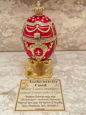 Stunning Faberge Red Enamel Egg 24kGold picture