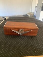 Wooden Box 1960’s  Ford V8 Hood Emblem, Chrome One Of A Kind Man Cave picture