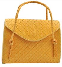 Authentic BOTTEGA VENETA Intrecciato Leather Hand Bag Purse Yellow J4727 picture