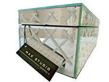 Max Studio Mirrored Velvet Lined 12” Keepsake Box New w/ Tags Damaged picture