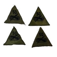 4 Vintage U.S. ARMY 50th ARMORED DIVISION Subdued Green & Black PATCHES LOT picture