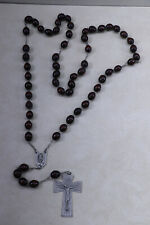 Huge Oversized Wall Rosary Catholic Wooden Beads Metal Crucifix 52