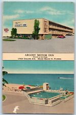 Miami Florida FL Postcard Argosy Motor Inn Exterior View 1940 Vintage Antique picture