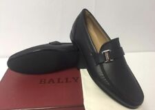 New In Box Bally ‘Colbar’ Navy Blue Leather Logo Bit Loafers 9EU/10US Wide $695 picture